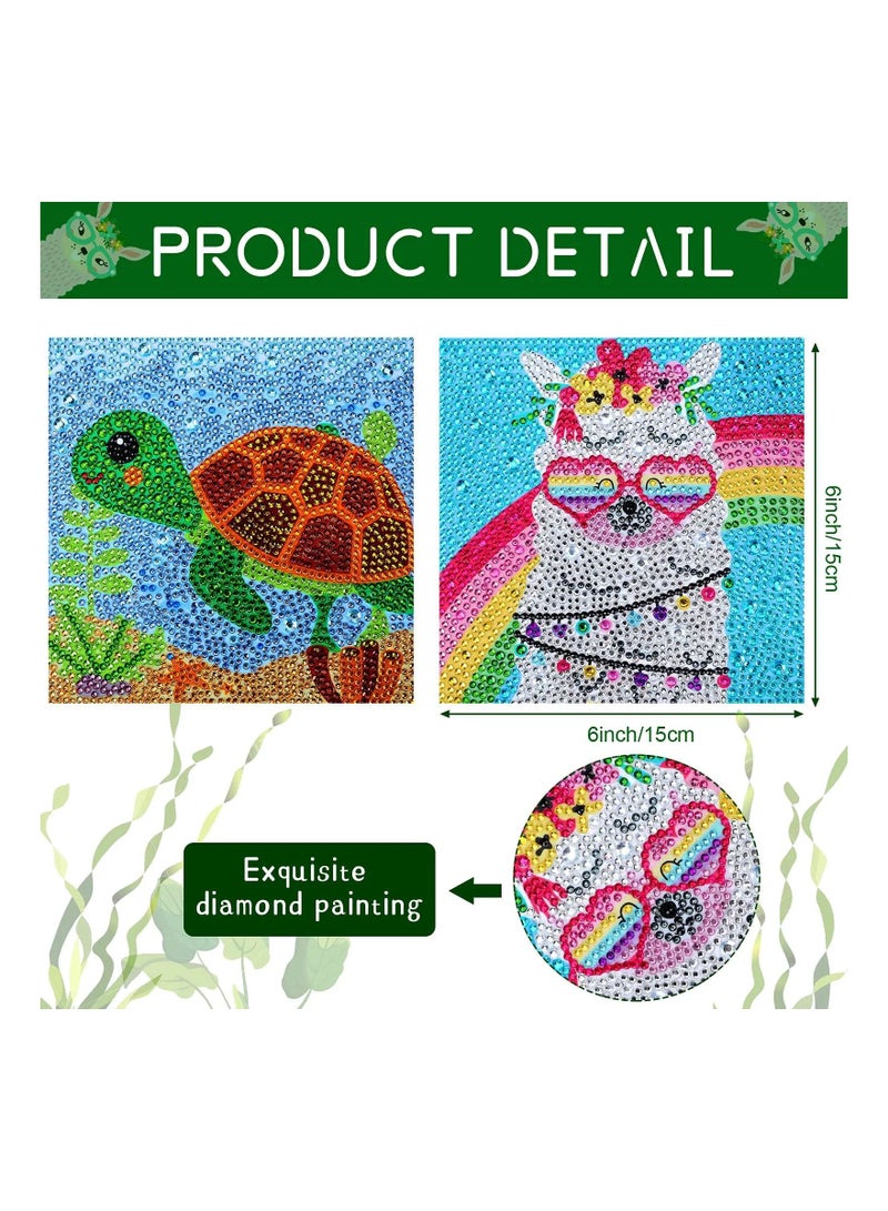 SYOSI 4 Pieces 5D Diamond Painting Kit for Kids Full Drill Painting by Number Kits for Beginners DIY Diamond Rhinestone Art Craft Set for Home Office Wall Decor - Image 2