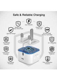 ELTRAZONE iPhone Charger Cable and Plug, iPhone Fast Charger 20W PD 3.0 USB C Wall Charger Plug with 1M iPhone Fast Charging Cable USB C Fast Charger Compatible with Phone 13 12 11 Pro Max Mini X XR Xs 8, Pad  - Image 4