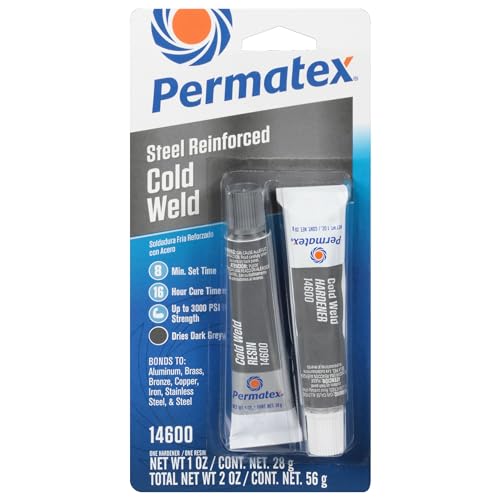 Permatex 14600 Cold Weld Bonding Compound, Two 1 oz. Tubes , Black - Image 1