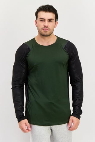 Men Sportswear Fit Long Sleeve Brand Logo T-Shirt, Green - pzsku/ZCD38110EE06B1F5F5874Z/45/1747056935/60926403-52ef-41c5-9f1b-1dfd5956b722