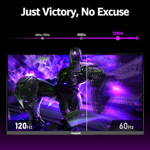 Gawfolk Gaming Monitor 27 inch QHD IPS, PC Screen 120Hz 2K (2560×1440P), Ultra-Thin Zero Frame Computer Display for Home Office Business, DP, HDMI, Wall-Mounted - Image 5