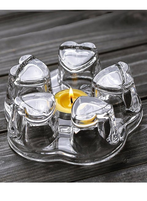 Crystal Clear Glass Teapot Warmer with Stable Holder for Tealight Stand, Ideal for Teapot Sizes Ranging from 400ml to 1200ml