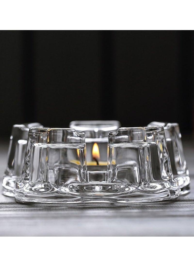 Crystal Clear Glass Teapot Warmer with Stable Holder for Tealight Stand, Ideal for Teapot Sizes Ranging from 400ml to 1200ml