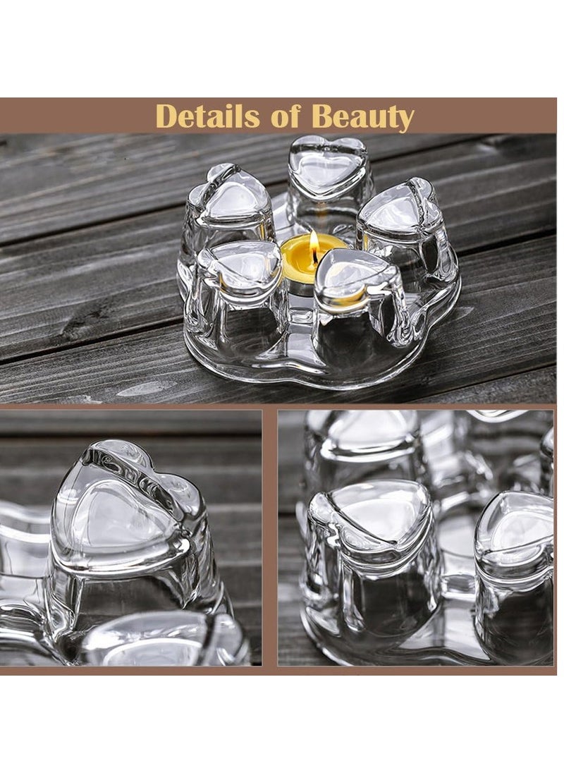 Crystal Clear Glass Teapot Warmer with Stable Holder for Tealight Stand, Ideal for Teapot Sizes Ranging from 400ml to 1200ml