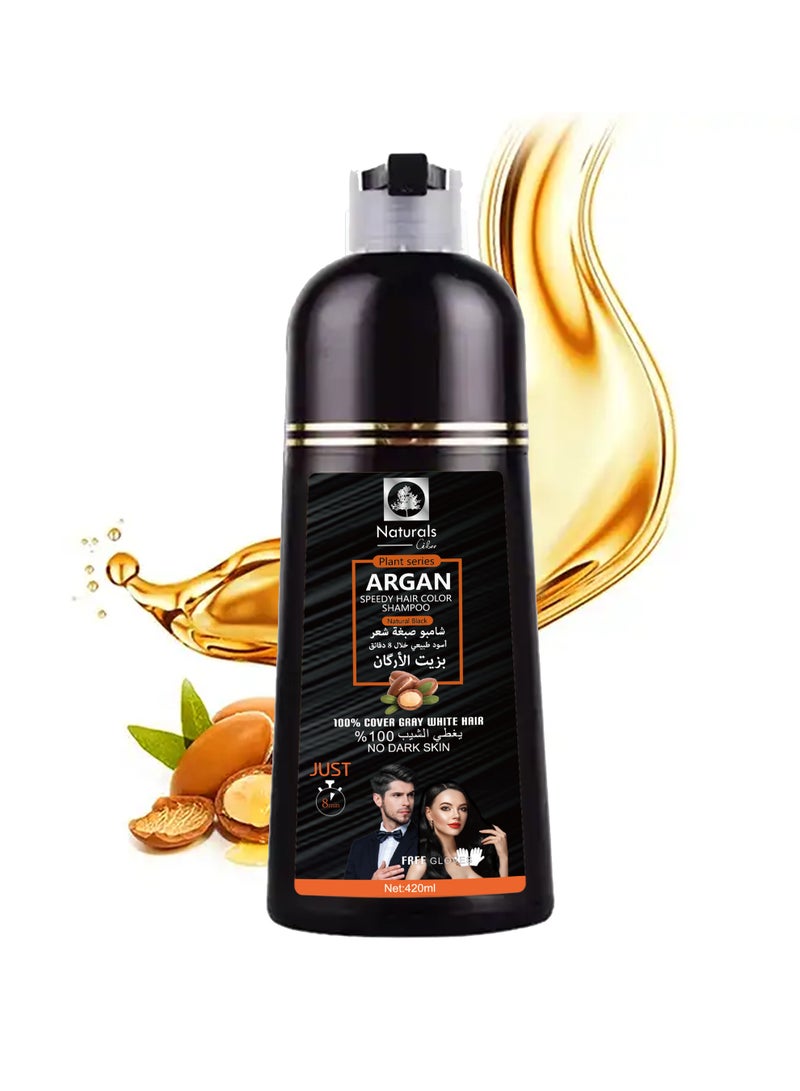 ناتشورالز شامبو صبغه للشعر بزيت الارجان اسود طبيعي من ناتشورال سيبي 400 مل 3 علب - Image 2