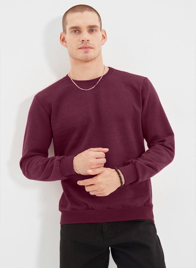 trendyol Claret Red Regular/Normal Cut Inside Polar Fleece/Warm Sweatshirt TMNAW21SW1208 - Image 3