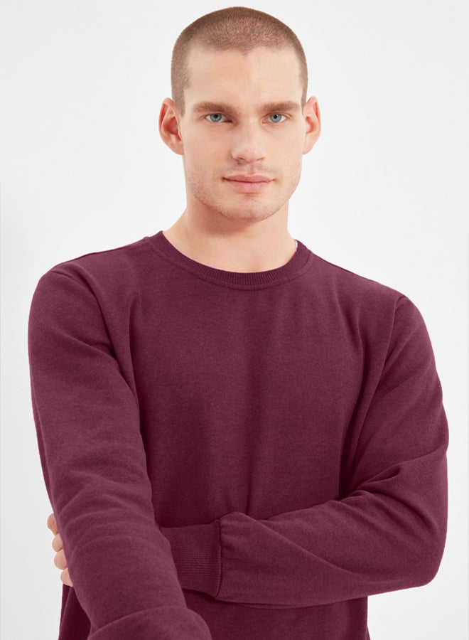 trendyol Claret Red Regular/Normal Cut Inside Polar Fleece/Warm Sweatshirt TMNAW21SW1208 - Image 4