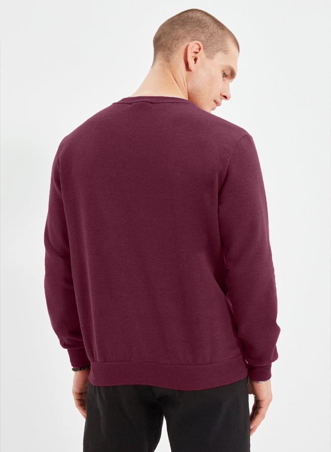 trendyol Claret Red Regular/Normal Cut Inside Polar Fleece/Warm Sweatshirt TMNAW21SW1208 - Image 5
