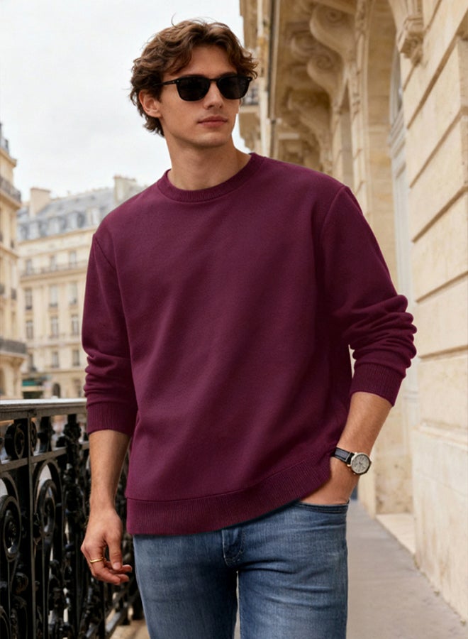 trendyol Claret Red Regular/Normal Cut Inside Polar Fleece/Warm Sweatshirt TMNAW21SW1208 - Image 1