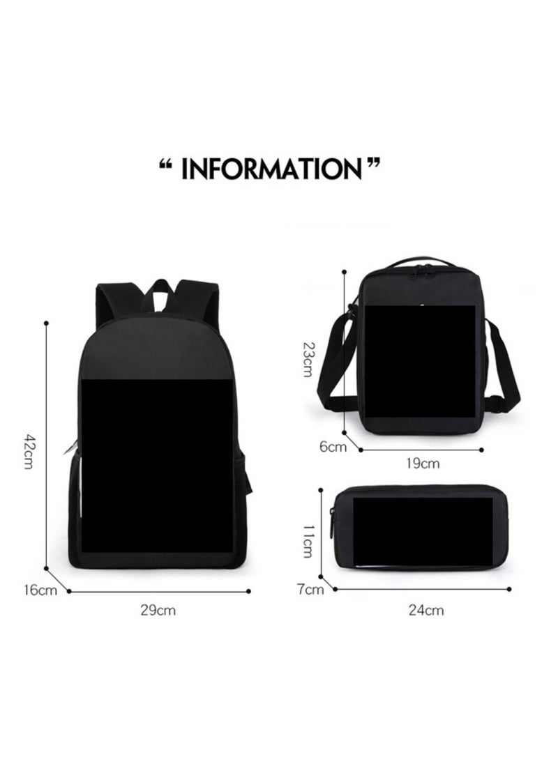JURASSIC WORLD New Jurassic Park Dinosaur Three piece Set with Large Capacity Backpack, Student School Bag, Lunch Bag, Pen Bag  - Image 2