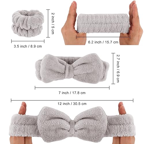 WHAVEL 6PCS Spa Headband and Wristbands Set Face Wash Headband Wrist Bands for Washing Face Makeup Skincare Hair Band Skin Care Accessories Tools - Image 3