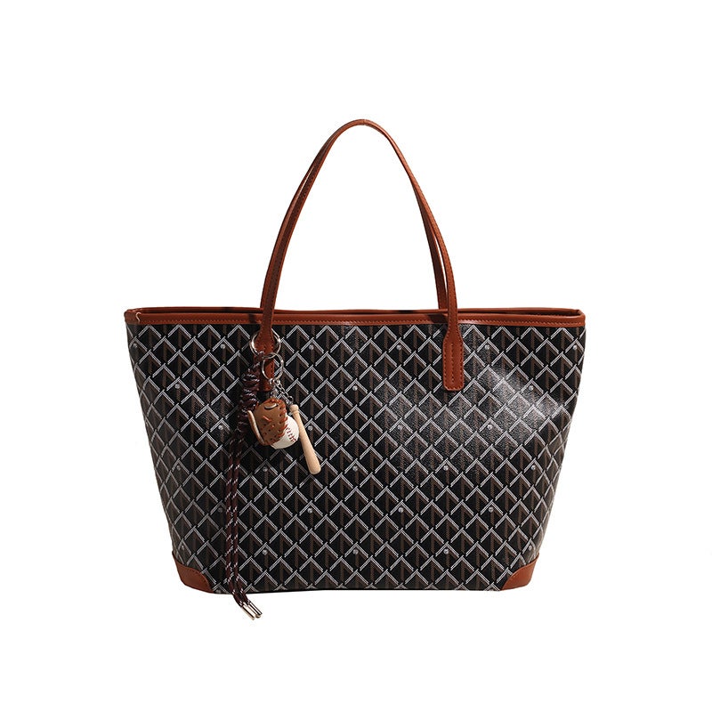 Tote Bag Large Capacity All-Match Casual Texted Shoulder Bag Retro Casual Commuter Bag Women'S - Image 1