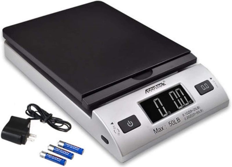 ACCUTECK Allin1 Series W825050bs APt 50 Digital Shipping Postal Scale with Ac Adapter Silver