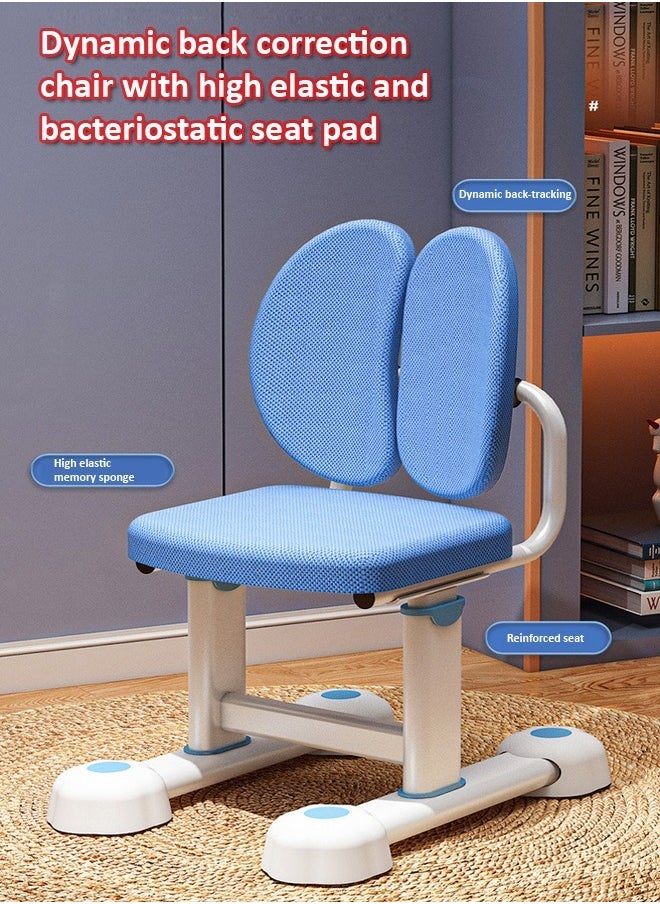 fashionhome - Modern Ergonomic Design Multifunction Adjustable Height Student Desk with Storage Shelfs Study Reading and Drawing Workstation Desk and Chair Kids Furniture 42x40x48 and 80x59x70 cm - Image 1
