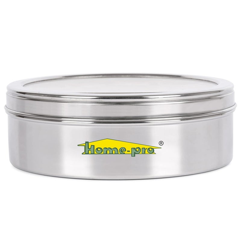HOMEPRO See Through Neelam Masala Dabba Stainless Steel Spices Container Kitchen Use Dabba Mutipurpose Container 9 Small Container Air Tight 225 Cm Diameter Pack Of 1 Silver - Image 4