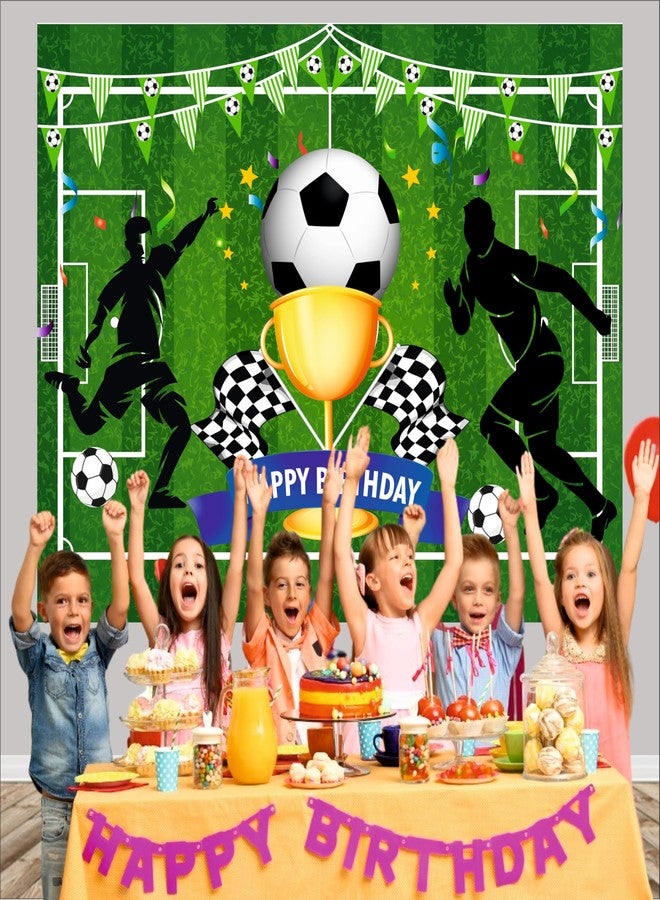 Party Baazaar لافتة عيد ميلاد سعيد لكرة القدم من بارتي بازار | زينة بطابع كرة القدم | زينة حفلات بطابع كرة القدم (عبوة واحدة، المقاس: 4 × 3 أقدام) - Image 5