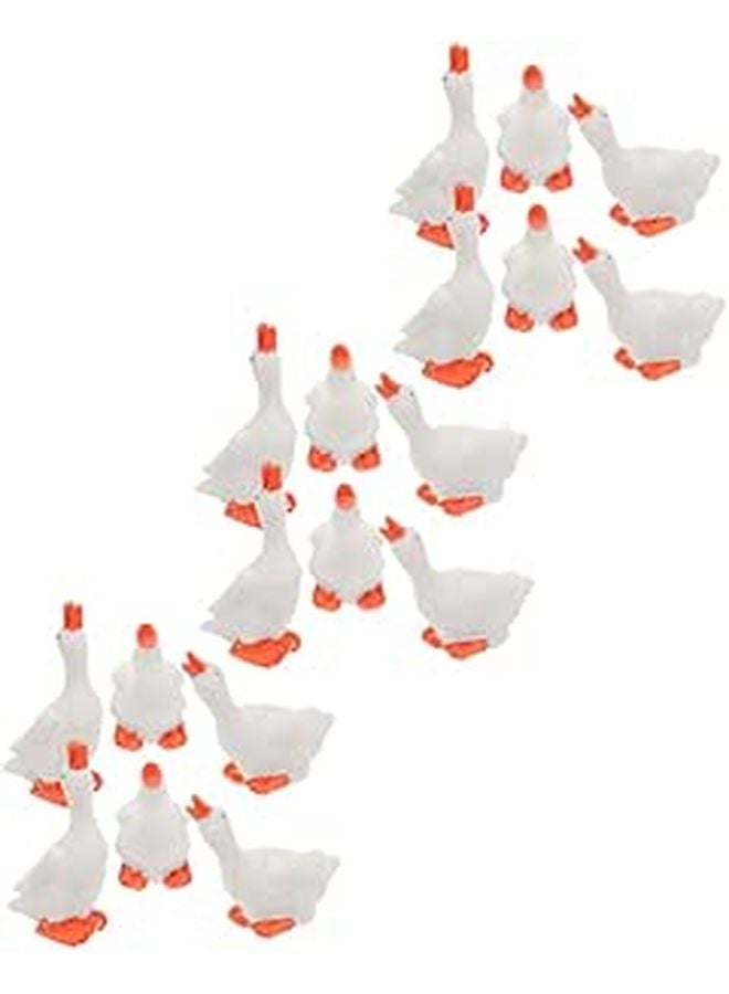 18 Pcs Mini Resin Swan Sculptures Fairy Garden Decor Dollhouse Accessories - Image 1