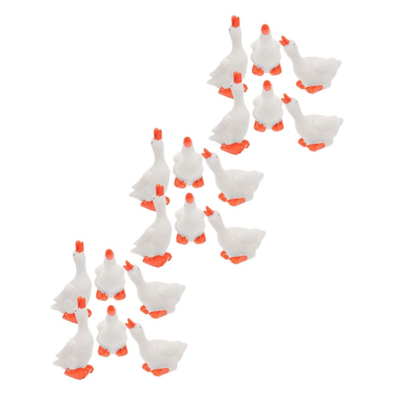 18 Pcs Mini Resin Swan Sculptures Fairy Garden Decor Dollhouse Accessories - Image 2