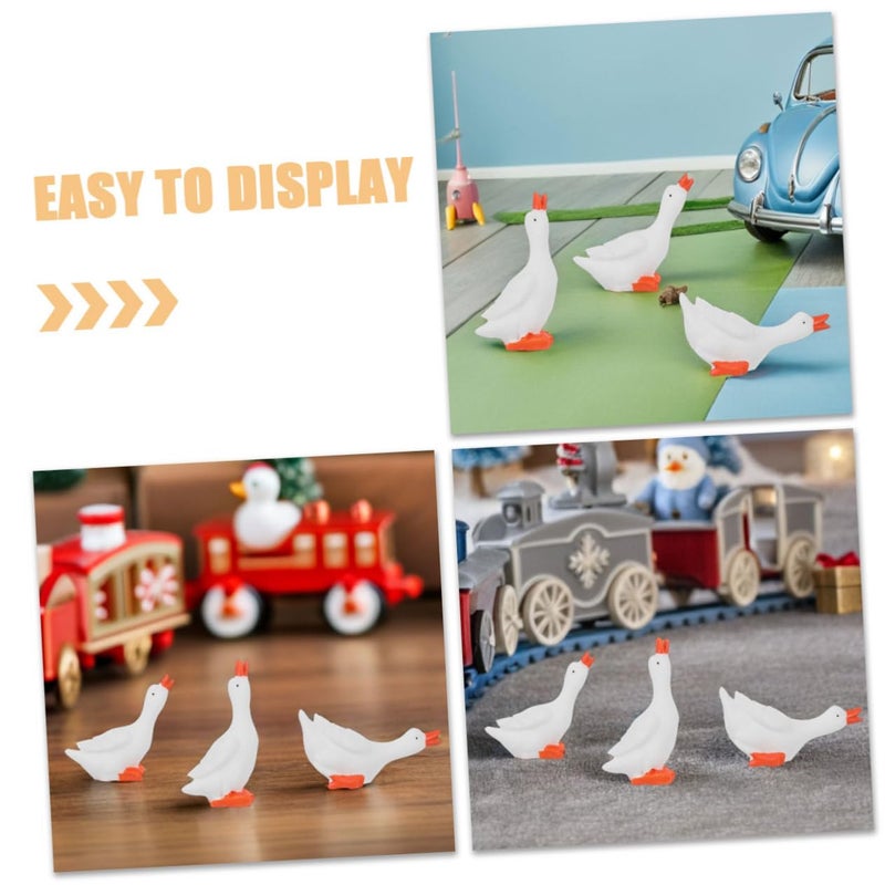 18 Pcs Mini Resin Swan Sculptures Fairy Garden Decor Dollhouse Accessories - Image 4