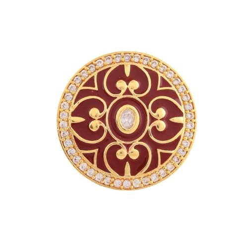 VOYLLA Pashmina Ring|Rings For Women|Statement Rings For Women|Wedding|Party|Gift For Women|Enameled|Kundan Rings| (Ziya) - Image 5