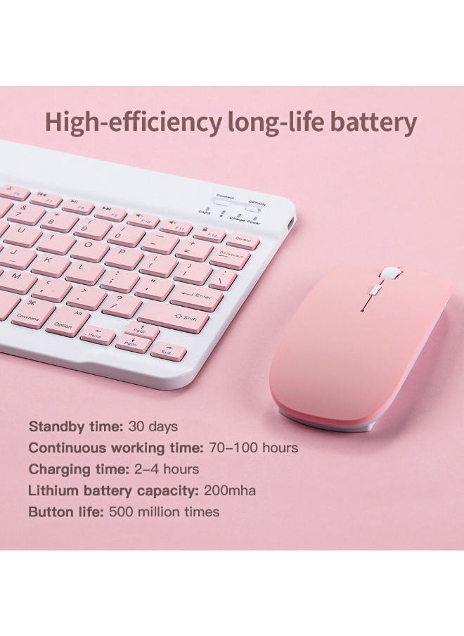 SHOPI - Rechargeable Bluetooth Keyboard And Mouse Combo Ultra-Slim Portable Compact Set For Android Windows Tablet Cell Phone IPhone IPad Pro Air Mini OS IOS 13 And Above Green - Image 1