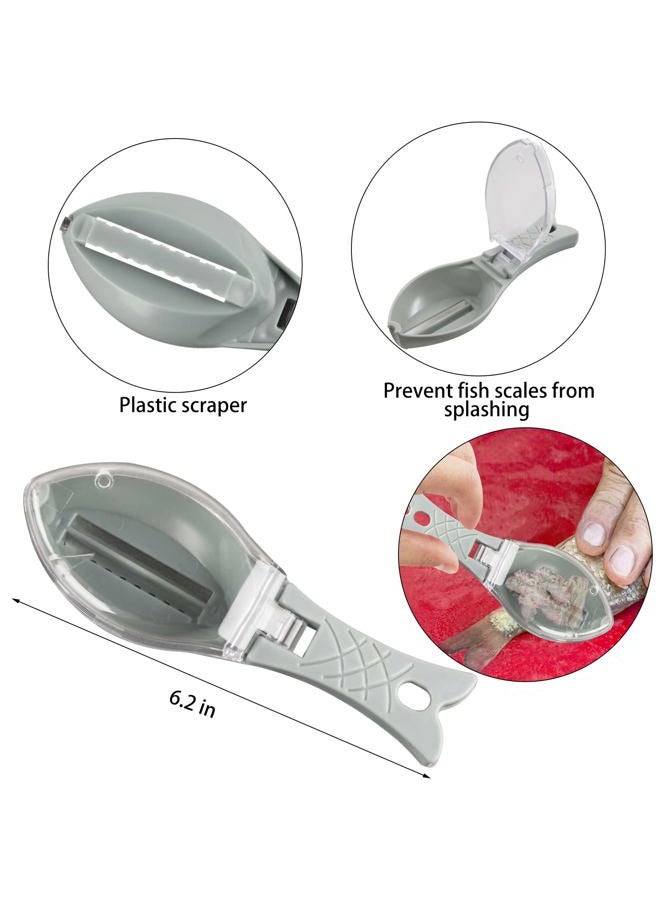 Openfly Fish Scaler Tool, Stainless Steel Fish Scaler Remover Fish Scraper Scaler with Sawtooth, Fish Skin Graters Fish Tweezers Fish Descaler Tool for Cleaning Fish - Image 4