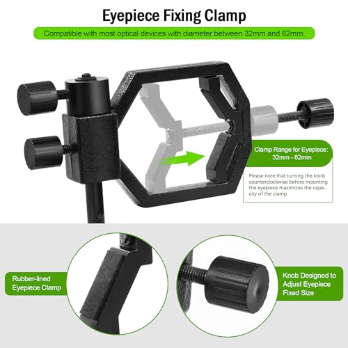 Astromania Deluxe Metal Telescope Mount Phone & Camera Universal Adapter - for Telescopes, Binoculars, Monoculars, Spotting Scopes, Microscopes Fits Almost All Smartphones and Cameras on Market - Image 4