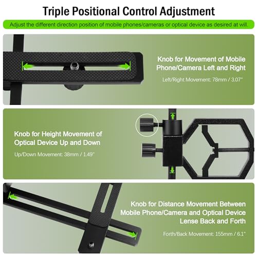Astromania Deluxe Metal Telescope Mount Phone & Camera Universal Adapter - for Telescopes, Binoculars, Monoculars, Spotting Scopes, Microscopes Fits Almost All Smartphones and Cameras on Market - Image 5