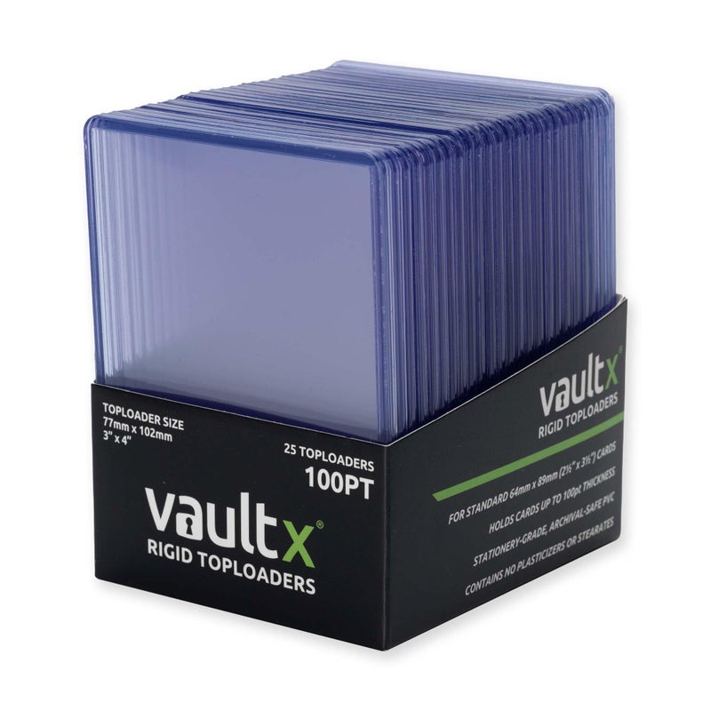 Vault X Toploaders 100pt Trading Cards Premium Extra Thick 3 x 4 Seamless Rigid Card Holders Hard Sleeves Clear Protection for Collectible Card Games Sports TCG 25 Pack - Image 2