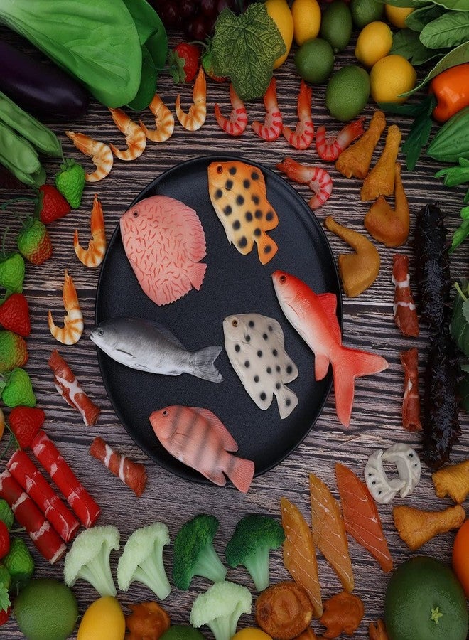 Gresorth 6 PCS Mini Fake Sea Creatures Fish Artificial Toy Food Hanging Model Realistic for Home Party Kitchen Christmas Decoration - Image 3