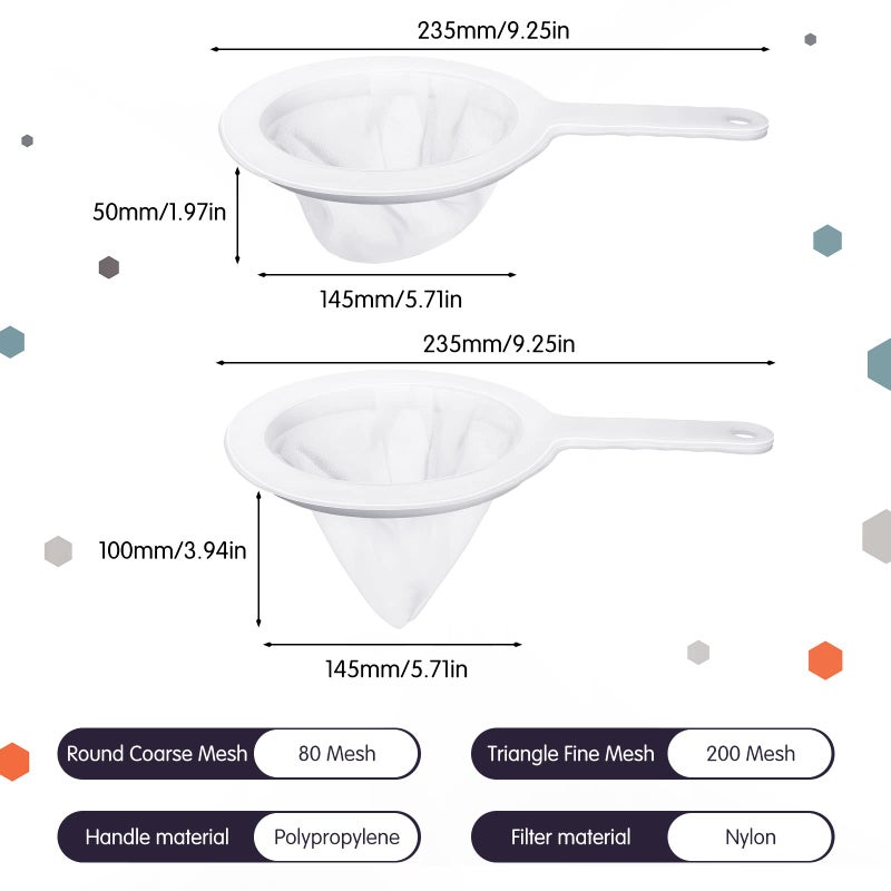 Yinkin 2 Pcs Baby Brine Shrimp Net Sieve Fish Net Aquarium 80 Mesh 200 Mesh Sieve for Filter Shrimp Hatchery Fry Brine Eggs for Hatching Baby Fish Separator - Image 2