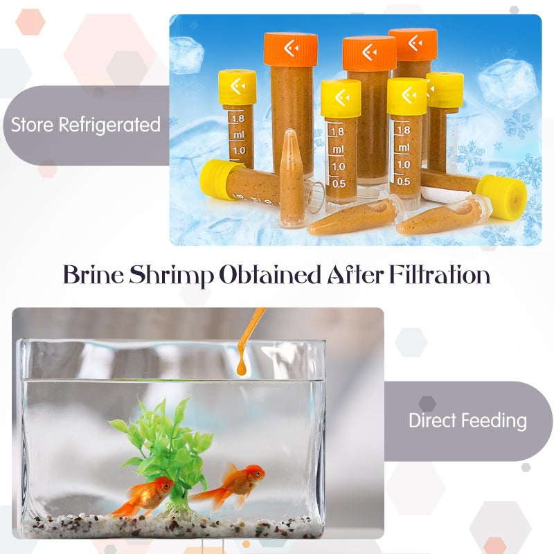 Yinkin 2 Pcs Baby Brine Shrimp Net Sieve Fish Net Aquarium 80 Mesh 200 Mesh Sieve for Filter Shrimp Hatchery Fry Brine Eggs for Hatching Baby Fish Separator - Image 5