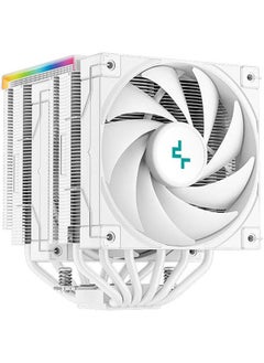 DEEPCOOL AK620 Digital WH Performance CPU Cooler, 6×6 mm Heatpipes, 500~1850 RPM Fan Speed, 68.99 CFM Airflow, ≤28 dB(A) Noise, Fluid Dynamic Bearing, 12 VDC Fan Voltage, Addressable RGB LED, 3-pin & 9-pin USB 2.0 Connector, Digital Status Screen, ARGB LED Strips, White | R-AK620-WHADMN-G  - Image 2