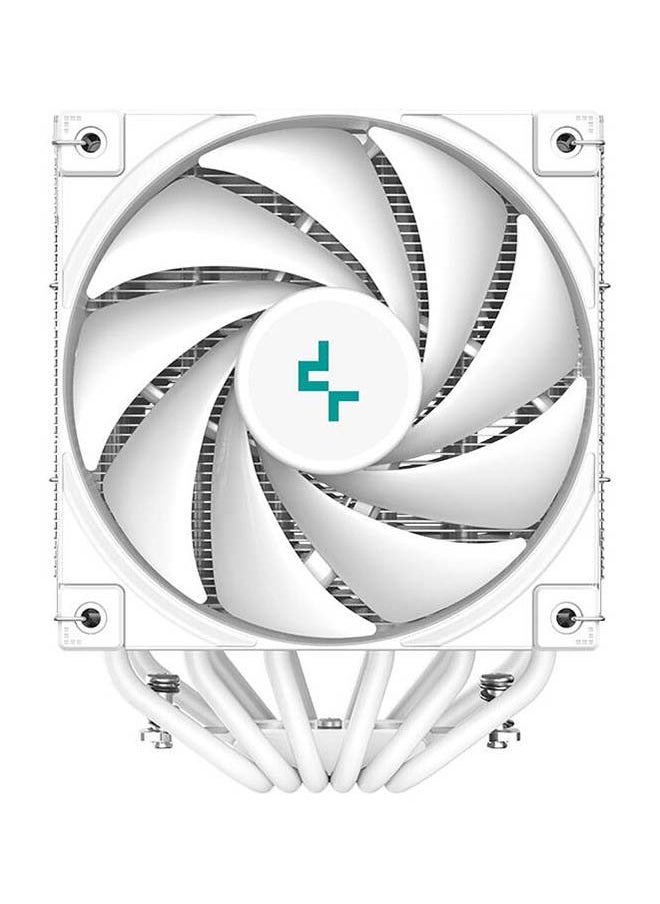 AK620 Digital WH Performance CPU Cooler, 6×6 mm Heatpipes, 500~1850 RPM Fan Speed, 68.99 CFM Airflow, ≤28 dB(A) Noise, Fluid Dynamic Bearing, 12 VDC Fan Voltage, Addressable RGB LED, 3-pin & 9-pin USB 2.0 Connector, Digital Status Screen, ARGB LED Strips, White | R-AK620-WHADMN-G