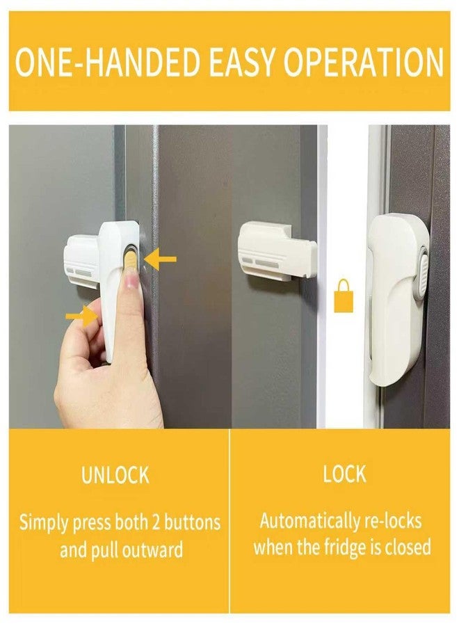 Snowharp Updated Child Proof Freezer Door Latches to Keep Closed, Baby Safety Refrigerator/Fridge Door Lock for Kids, no Tools Needed or Drill (White2) - Image 3