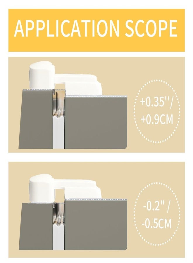 Snowharp Updated Child Proof Freezer Door Latches to Keep Closed, Baby Safety Refrigerator/Fridge Door Lock for Kids, no Tools Needed or Drill (White2) - Image 5