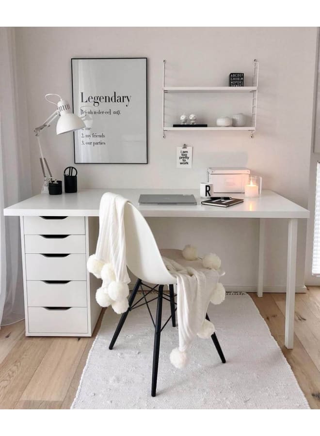 ريترو مكتب مودرن 140سم - أبيض