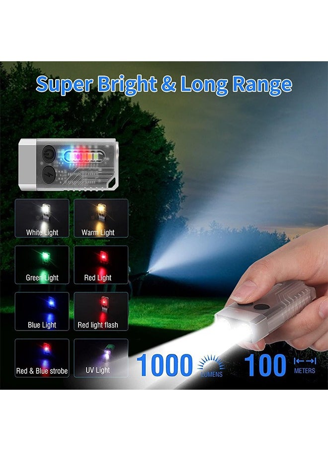 LENND UV Black Light - Super Bright 1000 LM, USB C Rechargeable LED Keychain Flash Light with COB Side Light, IPX4 Pocket Flashlight  - Image 2