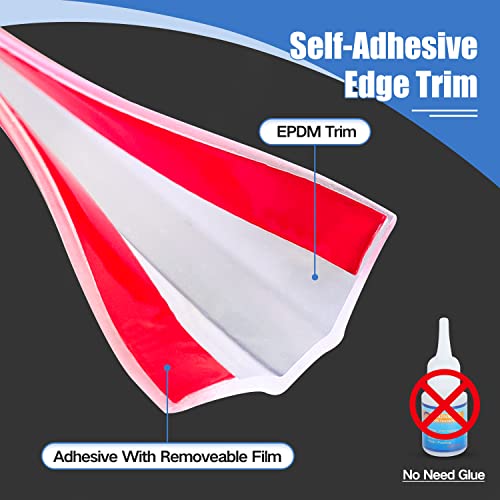 Protalwell Clear Rubber Edge Trim, Self-Adhesive Clear Silicone Edge Trim, Edge Protector for Sheet Metal, Glasses or Flexi Glasses, Silicone Rubber Material, White Color, Fit 1/4"(6.4mm), U Channel Edge Guard - Image 4