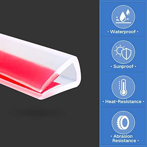 Protalwell Clear Rubber Edge Trim, Self-Adhesive Clear Silicone Edge Trim, Edge Protector for Sheet Metal, Glasses or Flexi Glasses, Silicone Rubber Material, White Color, Fit 1/4"(6.4mm), U Channel Edge Guard - Image 3