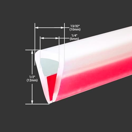 Protalwell Clear Rubber Edge Trim, Self-Adhesive Clear Silicone Edge Trim, Edge Protector for Sheet Metal, Glasses or Flexi Glasses, Silicone Rubber Material, White Color, Fit 1/4"(6.4mm), U Channel Edge Guard - Image 2