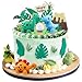 BlingABC 15PCS Cartoon Dinosaur Cake Toppers Cute Dino Egg Leaves Grass Volcano Cake Decorations for Kids Birthday Baby Shower Dinosaur Animal Theme Party Supplies - Image 3