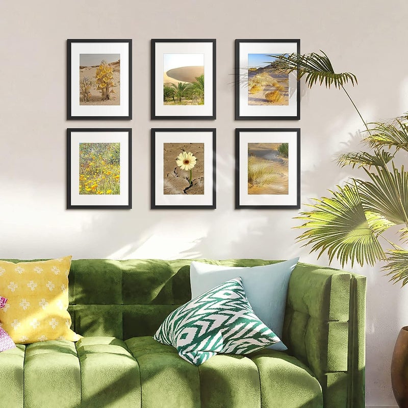 Photo Frame Set, A3 Size 30x40 cm, Wall-Mounted, Pack of 6 (Black-M-) - Image 2