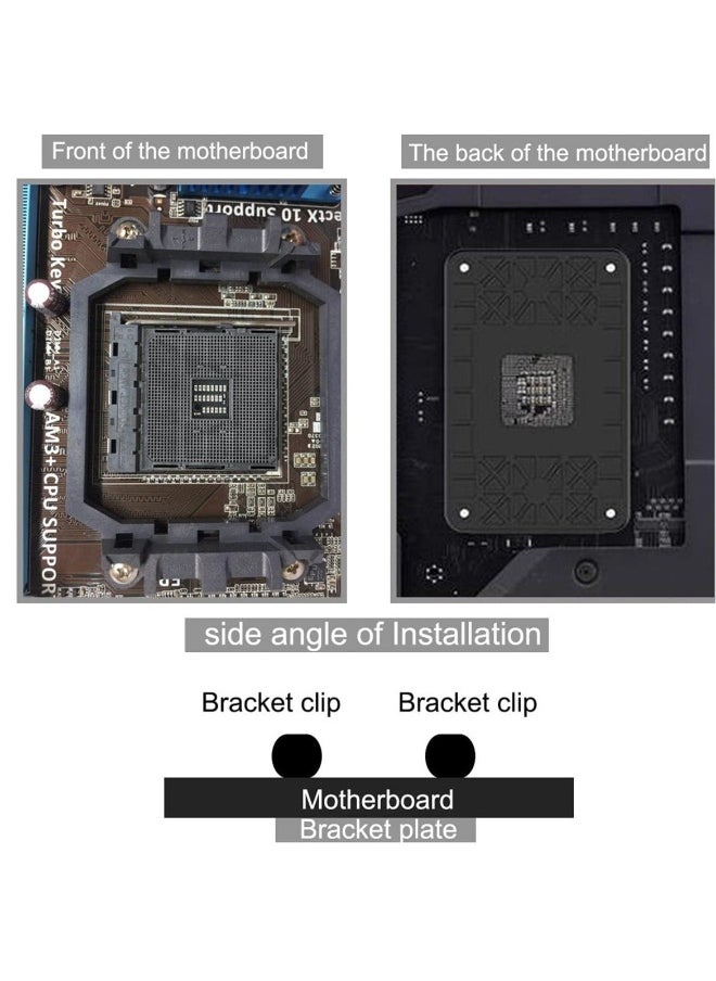 Generic - 5 PCS CPU Fan Bracket Base for AM2 AM3, Outstanding CPU Cooler Retention Bracket, Black Motherboard Heatsink Fan Stand, Suitabel for AMD AM2 AM3 - Image 1