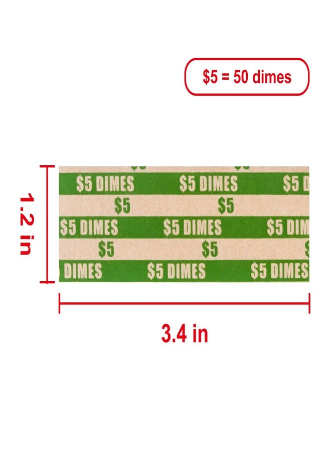 L LIKED 105 Pcs Dimes Flat Striped Coin Wrappers Dimes Coin Holder, Convenient Dimes Storage Coin Wrapper -Dimes - Image 5