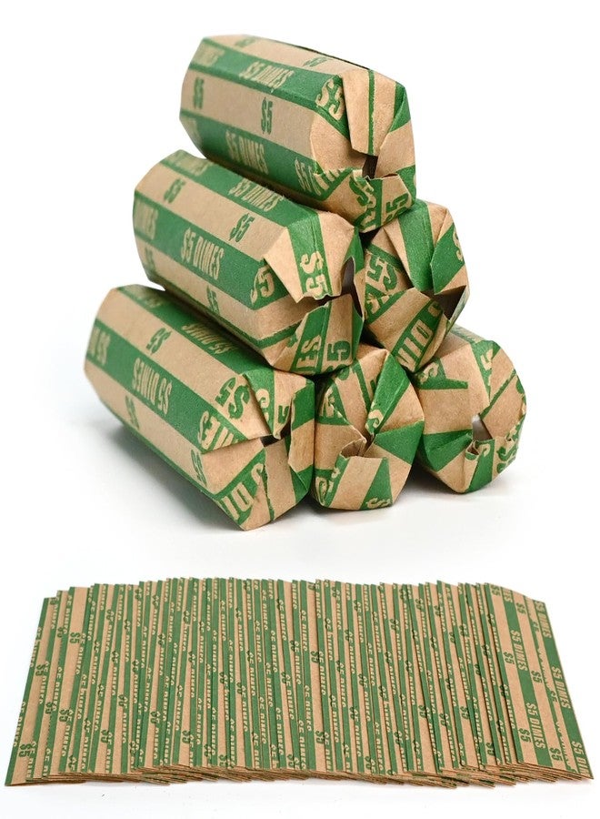 L LIKED 105 Pcs Dimes Flat Striped Coin Wrappers Dimes Coin Holder, Convenient Dimes Storage Coin Wrapper -Dimes - Image 1