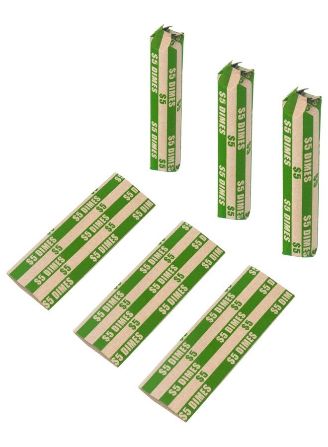 L LIKED 105 Pcs Dimes Flat Striped Coin Wrappers Dimes Coin Holder, Convenient Dimes Storage Coin Wrapper -Dimes - Image 3