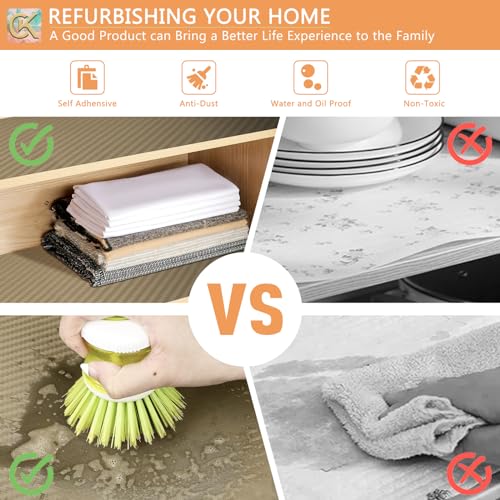 ChiKiner Self-Adhesive Shelf Liner Kitchen Liner, Waterproof Backed Paper Easy Peel and Stick Contact Liner Without Residue for Decor Your Desk Surface, Kitchen Countertops (Dark Khaki, 11.8 x 118.1 inches) - Image 4