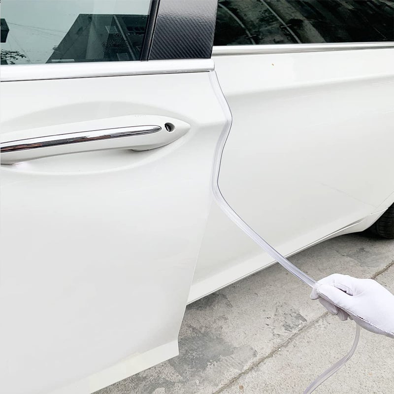 AICEL Car Door Edge Guards, 16Ft Clear U Shape No Glue Car Door Edge Protector, Chrome PVC Trim Molding Interior Strips, Automotive Door Entry Guard Protection Fit for Sedans Trucks SUV Boats (Transparent) - Image 5