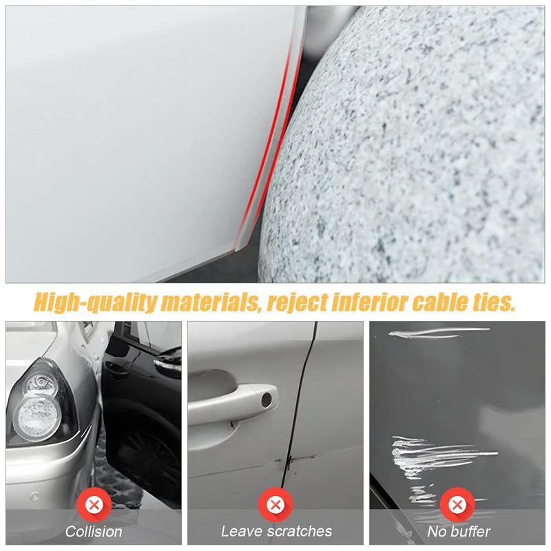 AICEL Car Door Edge Guards, 16Ft Clear U Shape No Glue Car Door Edge Protector, Chrome PVC Trim Molding Interior Strips, Automotive Door Entry Guard Protection Fit for Sedans Trucks SUV Boats (Transparent) - Image 3